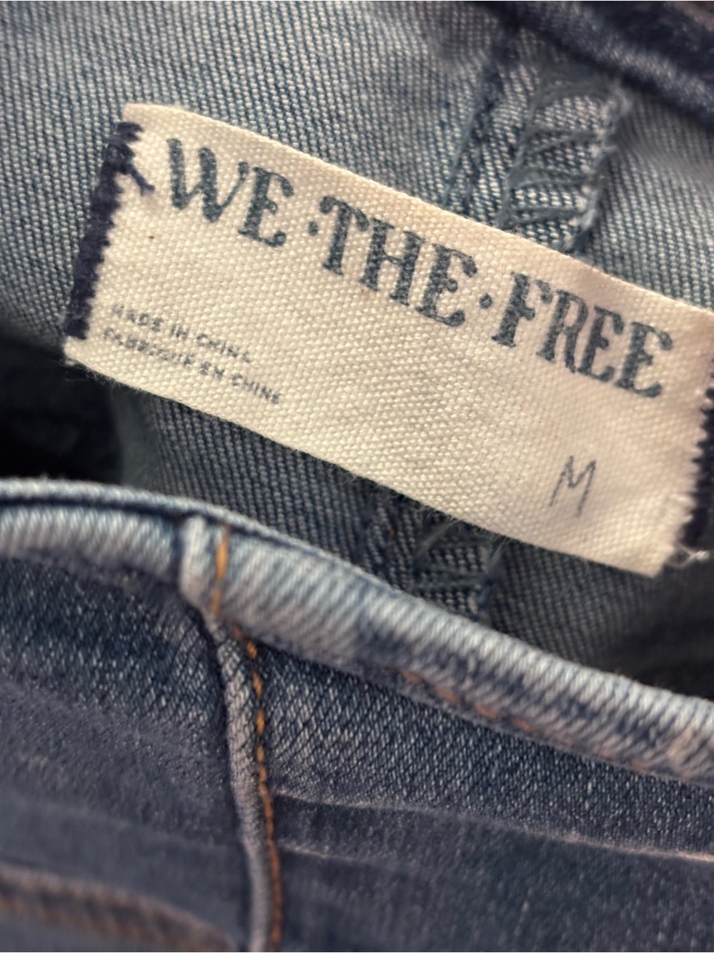We The Free Dark Blue Denim Wide-Leg Women's Jumpsuit Overalls size M. - Picture 7 of 7